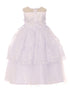 Rain Kids Little Girls White Pearl Sequin Beaded Christening Bolero Dress 2-6 - SophiasStyle.com
